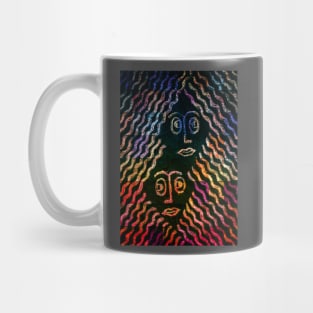 Twi girls diamond faces with curly hair Mug